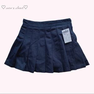 Brandy Melville Pleated Denim Mini Skirt